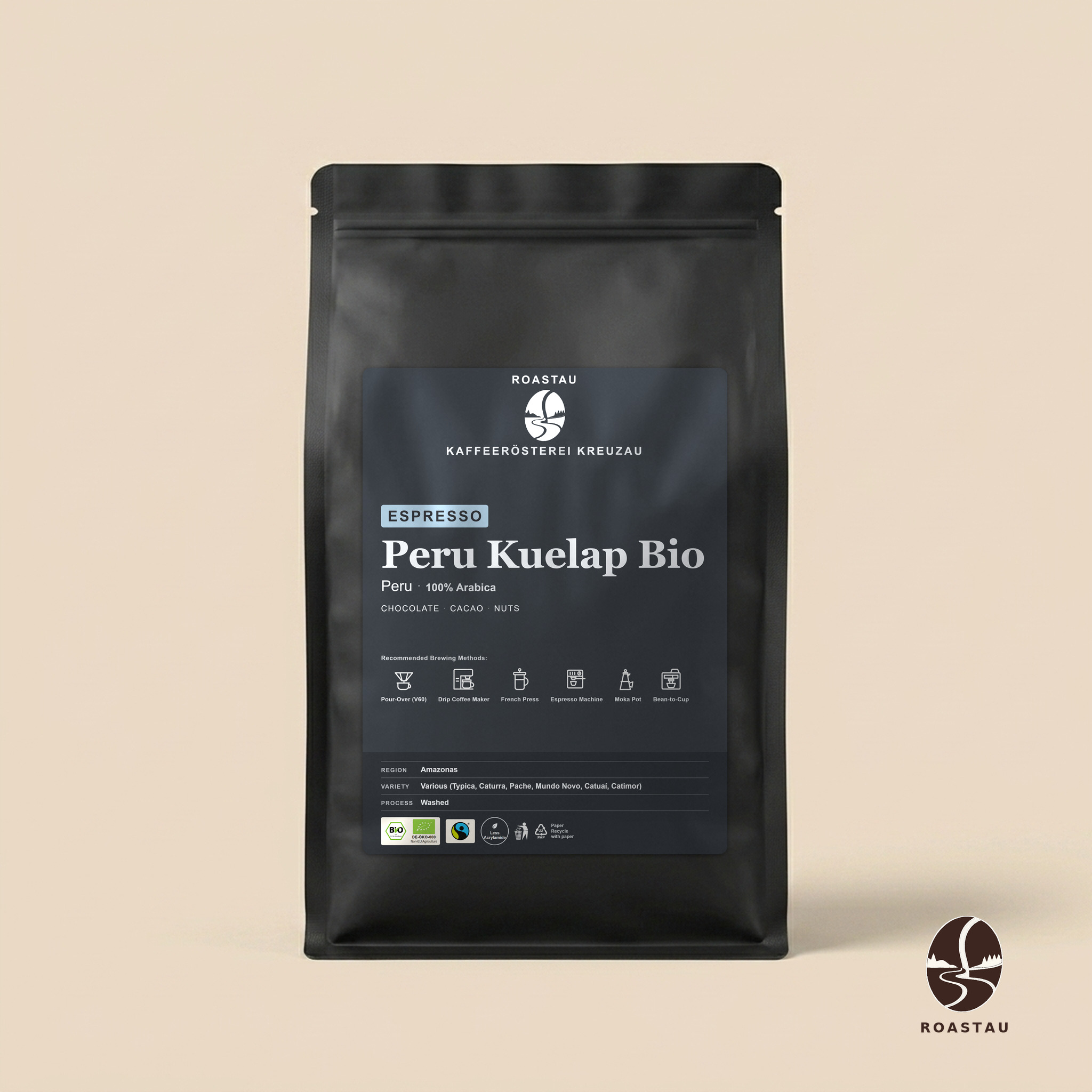 Peru Kuelap Bio — Amazonas · Peru – Peru – Chocolate, Cacao, Nuts, Floral Nuances | Roastau