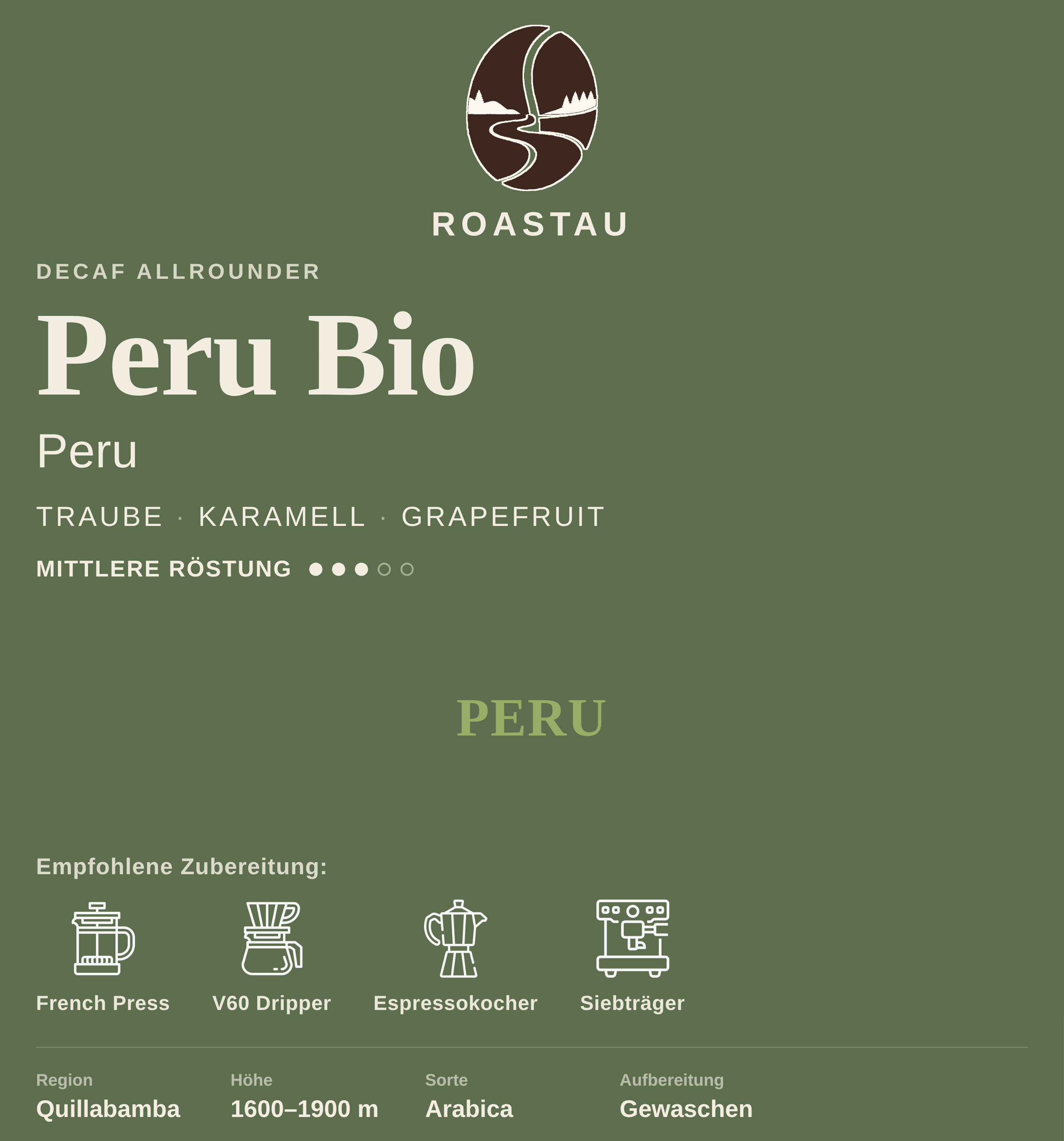 Peru Bio Kaffee entkoffeiniert
