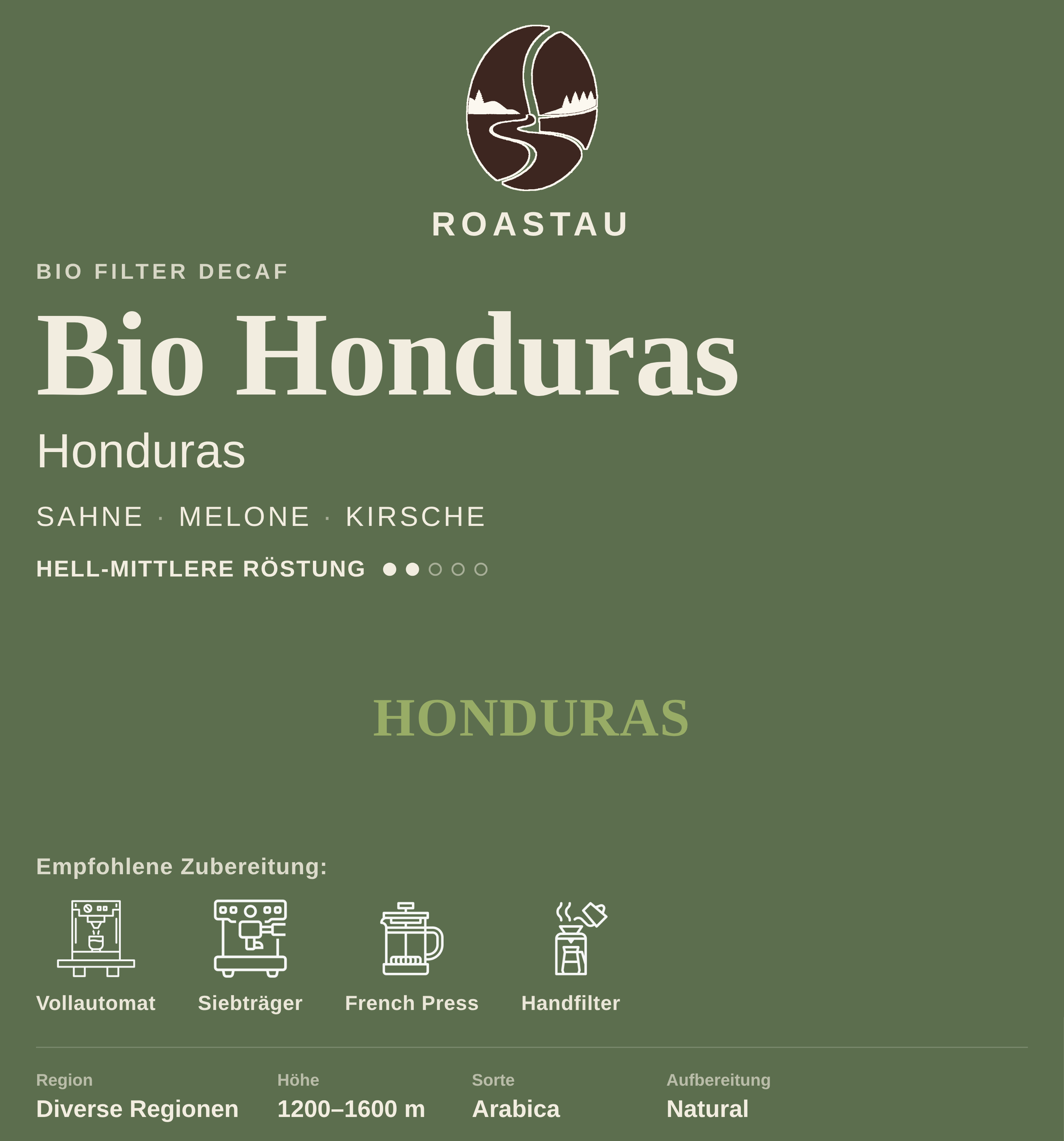 Bio Honduras Espresso Fairtrade (entkoffeiniert)