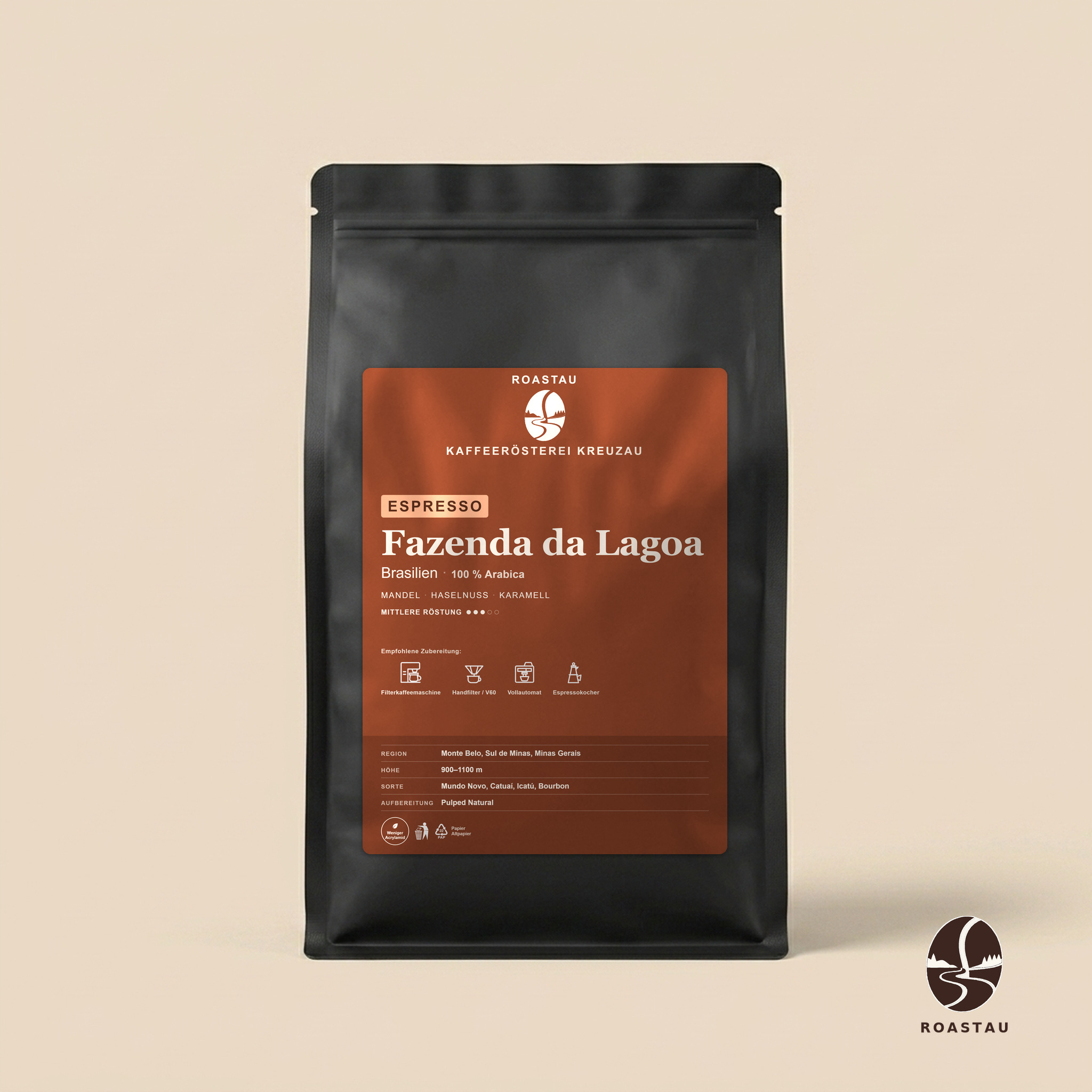 Fazenda da Lagoa — Brasilien – Brasilien – Mandel, Haselnuss, Karamell, Trockenfrüchte | Roastau