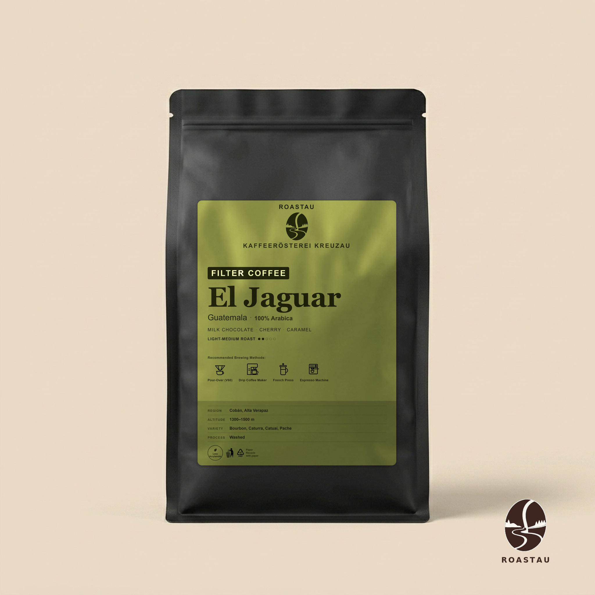 El Jaguar — Guatemala Arabica – Guatemala – Milk Chocolate, Cherry, Caramel, Nutty | Roastau