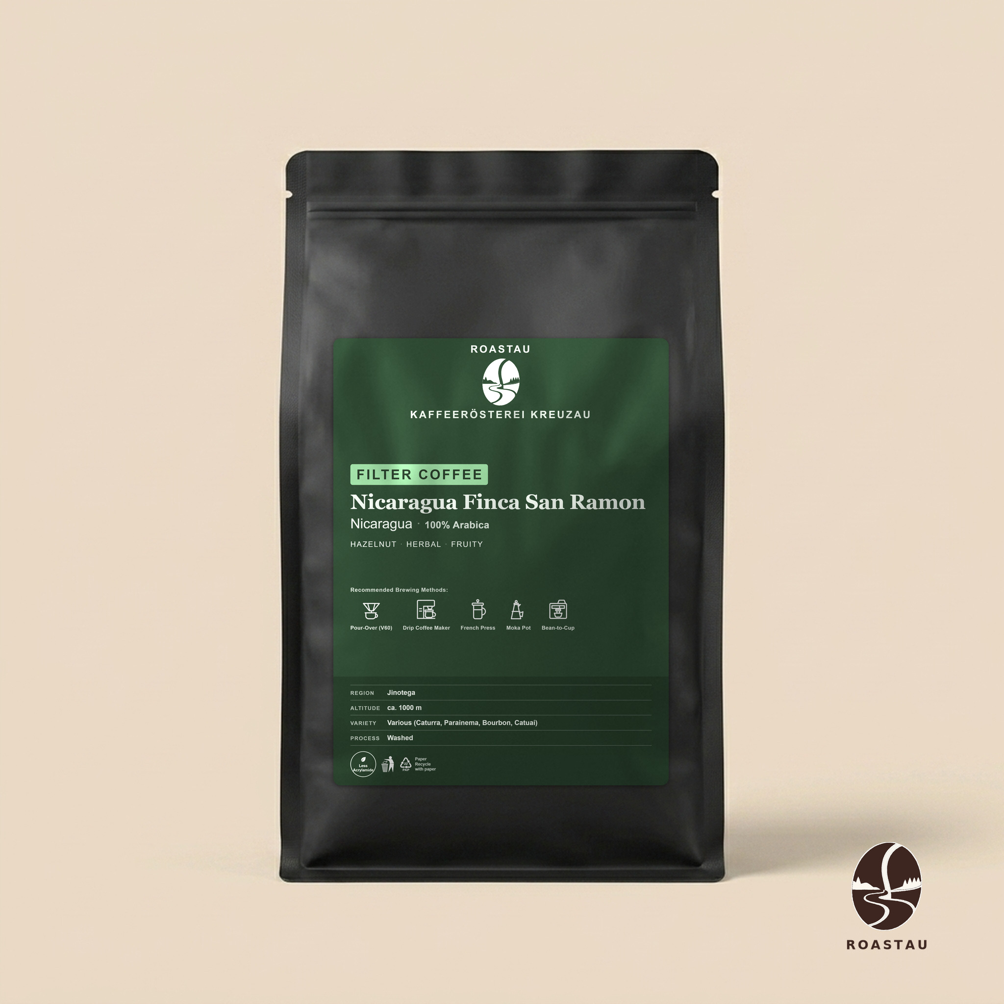 Nicaragua Finca San Ramon — Jinotega · Nicaragua – Nicaragua – Hazelnut, Herbal, Fruity | Roastau