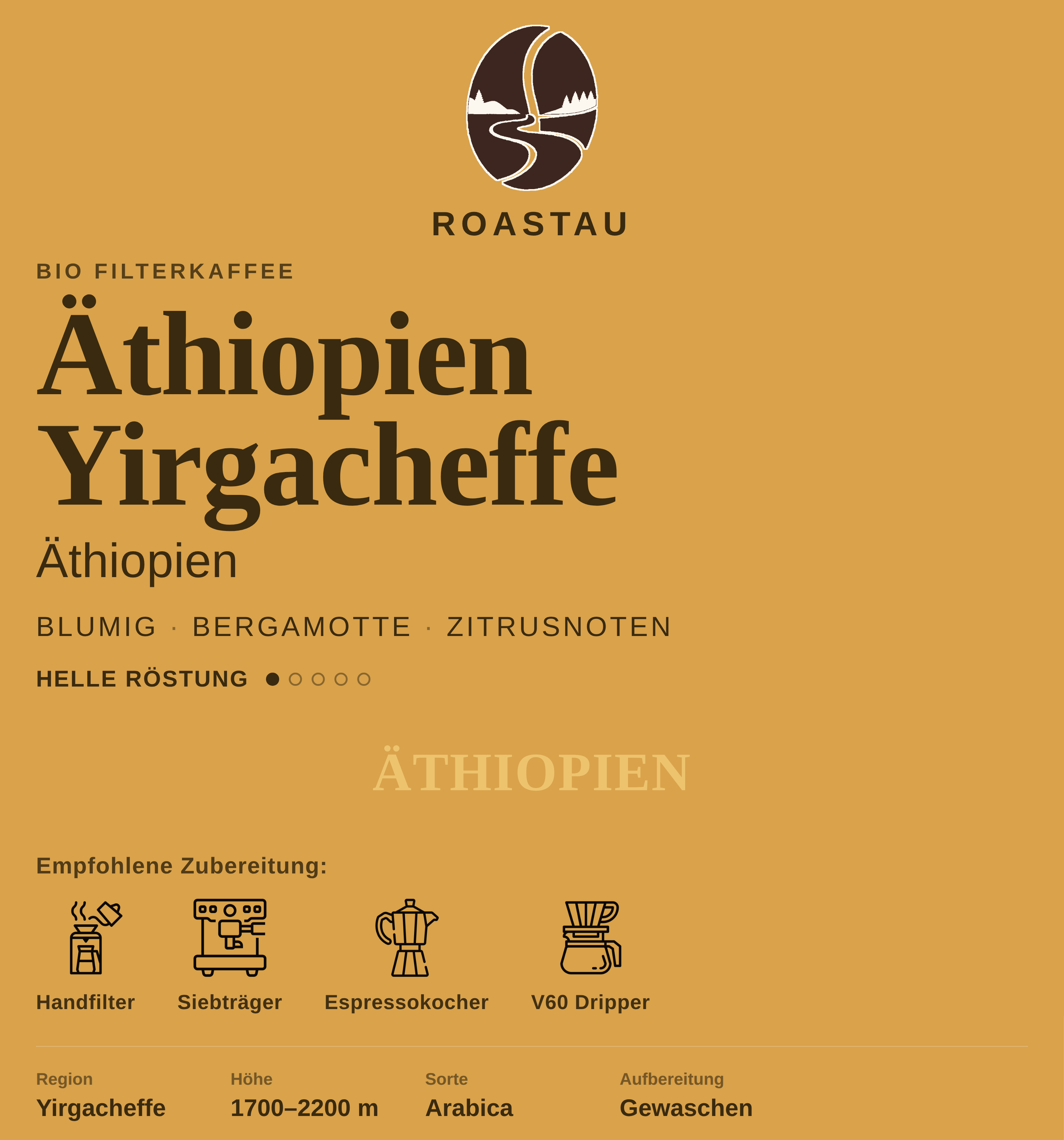 Äthiopien Yirgacheffe — Bio Arabica